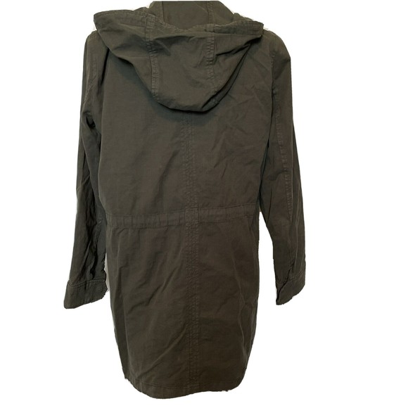 Lucky Brand Longer Length Utility Jacket Green Olive Night Full Zipper Hooded - Picture 5 of 10